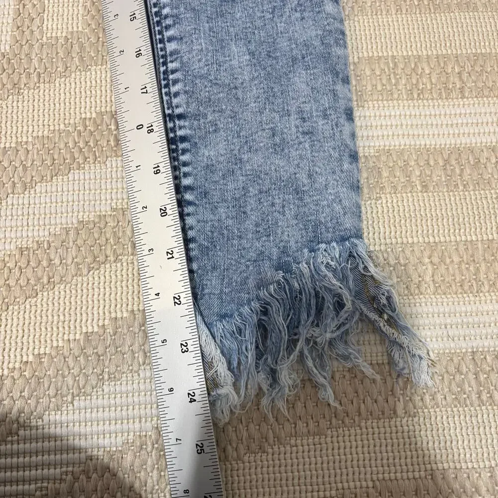 Free People Boho Light Blue Denim Distressed Women's Size 25 Jeans